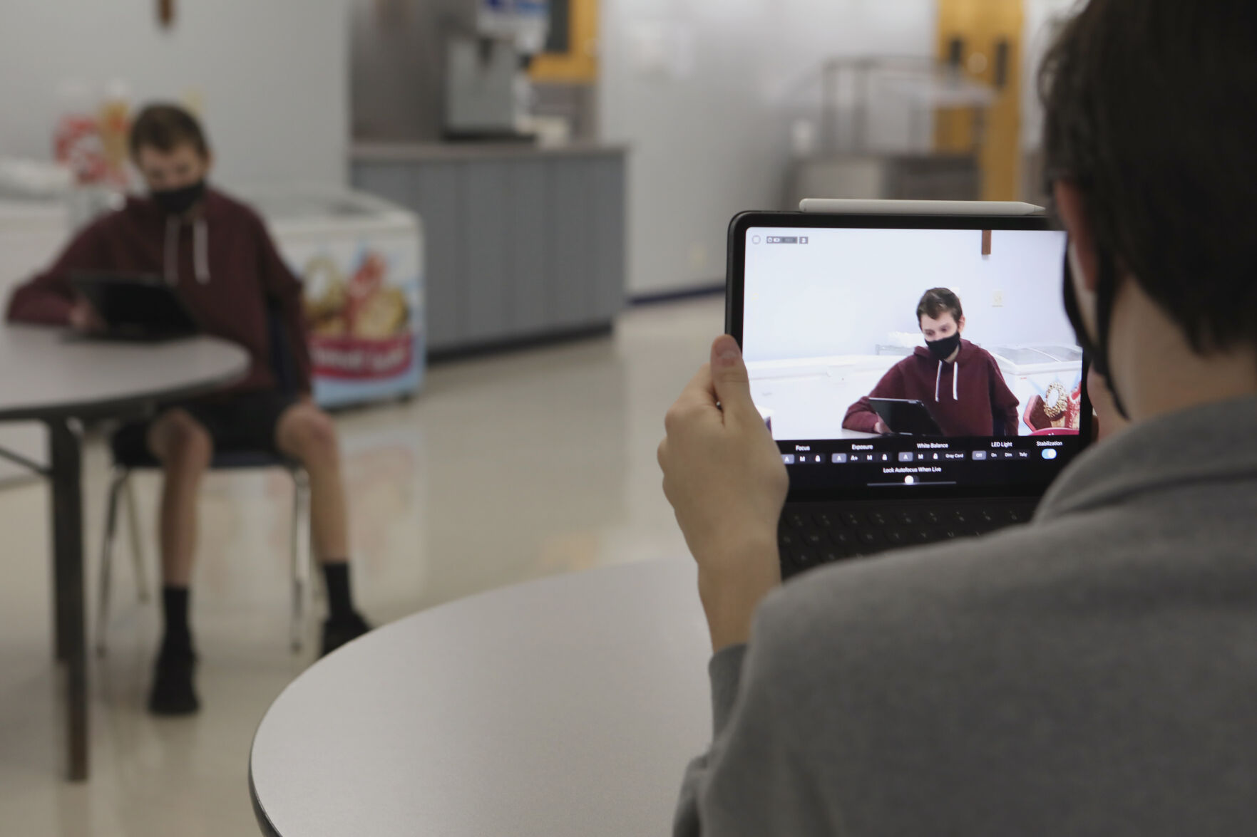 Ty Bequette films Parker Bruns during rehearsal